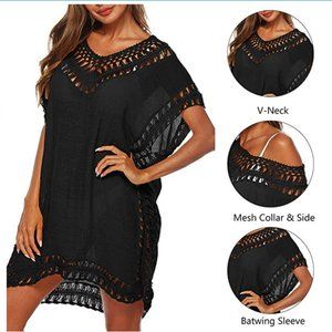 Adisputent Womens Swimsuits Cover Ups Crochet Chiffon Beach Coverup